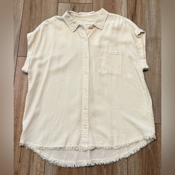 Tops - Cream Button-Up Women's Top